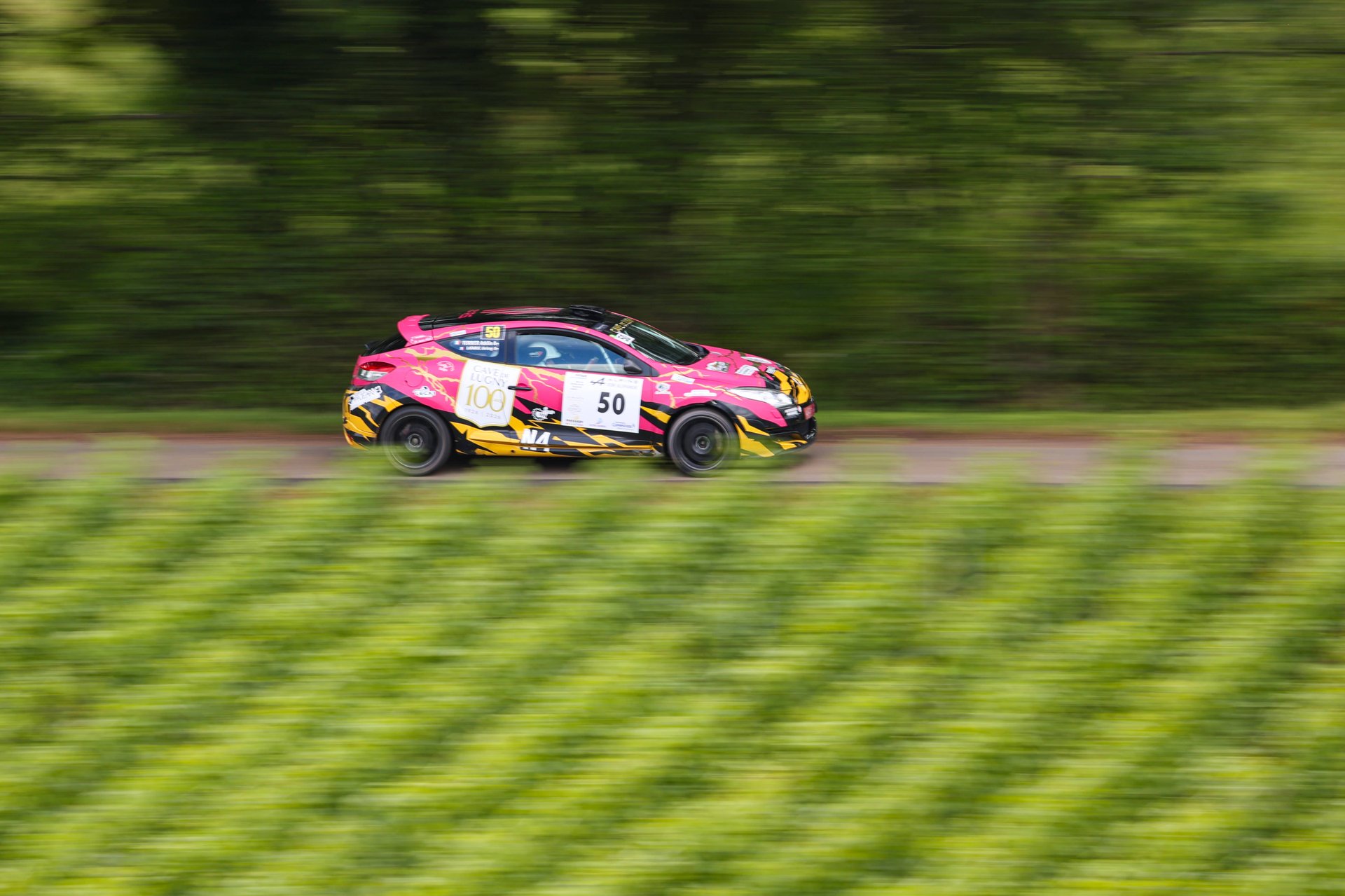 Rallye des Vins Bourgogne — panning dans les vignes